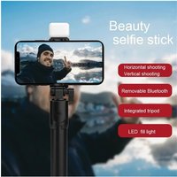 Cell Phone Selfie Stick Tripod Bluetooth Remote Wireless Selfie Stick Phone Holder Stand with Beauty Fill Light for Mobile Phone