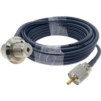 BEVOTOP Długie złącze UHF PL259 męskie do UHF SO239 żeńskie kątowe do samochodowej anteny radia mobilnego RG58 Kabel koncentryczny 50 Ohm
