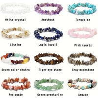 Natural Amethyst Chips Bracelet Healing Chakra Yoga Meditation and Positive Energy Crystal Stretch Bangles Gift for Girlfriend
