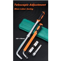 Universal Extended Lug Telescopic Tire Wrench Adjustable Wheel Nut CR-V Steel Wrench with Standard Sockets(17mm 19mm 21mm 23mm)