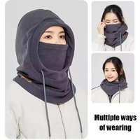 AliExpress Winter Warm Hat With Mask and Neck Warmer 3-in-1 Windproof Balaclava For Men Women Masked Hat Cycling Cold Weather Protection