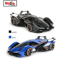 Maisto 1:18 Lambo V12 Vision Gran Turismo Black Sports Car Static Die Cast Vehicles Collectible Model Car Toys