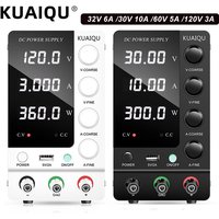 Zasilacz laboratoryjny KUAIQU, regulowany, impulsowy, DC, 30V 10A 6A, z możliwością ustawienia prądu wyjściowego 60V 5A 120V 3A, 20A 30A 60A