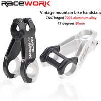 RACEWORK Bike Stem 28.6-31.8mm High Strength Aluminum Alloy Degrees 80mm Length Mountain Cycling Stem