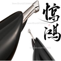 Wood Extremely Thick Hand-made Grinding Polished Fountain Pen 2.5MM Hooded Nib Double-layer Long Knife Business Writing Pen