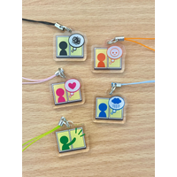 T0m0 Life OPEN Mee Friend Double Sided Acrylic Keychain Cute Game Figure Phone Charm Pendant Fashion Bag Accessories Gifts