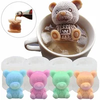 3D Ice Cube Maker Little Bear Shape Chocolate Cake Mould Tray Cream DIY Tool Whiskey Wine Cocktail Silicone Mold