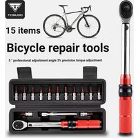 TOSUOD Torque Wrench Repair Kit Bicycle Car Motorcycle Repair Tool Wrench Combo 15 Piece Repair Kit