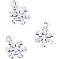 30pcs Charms Snow Snowflake 14x10mm Antique Silver Color Pendants Making DIY Handmade Tibetan Finding Jewelry