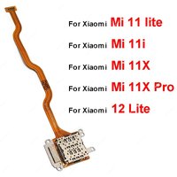 SIM Card Tray Reader Flex Cable For Xiaomi Mi 11 12 Lite Mi 11i Mi 11X Mi11X Pro SIM Card Tray Socket Slot Flex Cable Parts
