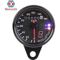 Universal Motorcycle Dual Odometer Speedometer Gauges Gear Digital Display with LED Indicator meter