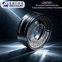 MECHANIC LS720+ Anti-Reflection Microscope Polarized Ring Light Stepless Dimmable 72 LEDs for PCB Soldering Electronics TOOL