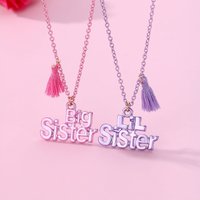 2Pcs/set Cute Big Sister LiL Sister Letter Pendant Chain Best Friend Necklace BFF Friendship Jewelry Gifts for Women