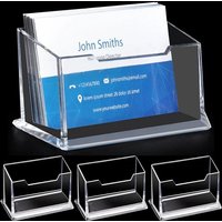 1-6Pcs Desk Business Card Storage Box Clear Acrylic Display Stand Large Capacity Photocards Card Holders For Home Office