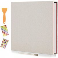 Photo Album Self Adhesive 11x10.6 Scrapbook 40 Pages Linen Cover DIY Photo Album with A Metallic Pen and DIY Accessories
