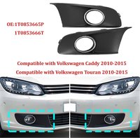 2pcs Car Front Bumper Fog Light Vent Grille Grill Cover 1T0853665P 1T0853666T For VW Touran Caddy 2010 2011 2012 2013 2014 2015