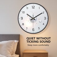 Minimalist Silent Wall Clock Non-Ticking Simple White Dial Easy-to-Read Round Clock for Bedroom Living Room Home Decor