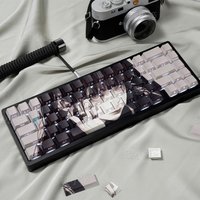 82 Keys Makima Anime Keycaps Translucent Key Cap PBT Keycap Chreey Keycaps Dye-sub Mechanical Keyboard Caps for Wooting HE60/68