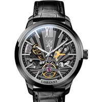LOBINNI Switzerland Luxury Brand Seagull Automatic Mechanical Men's Watches Sapphire Double Skeleton 50M Waterproof Clock L15011
