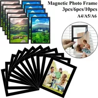 A4/A5/A6 Black Magnetic Photo Frame Publicity Column Advertising Column Self Adhesive Soft Poster Frame Certificate Folder