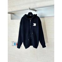 Elegant Wool Knitted Zipper Hoodie Sweatshirt Embroidered Soft Thickened Men Women Suitable Business Scene Non Deformable