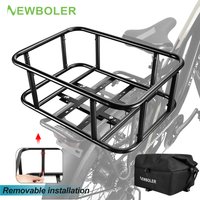 NEWBOLER Detachable Rear Bike Basket Bicycle Cargo Rack Bag Large Capacity E-Bike Basket Rear Rack for Outdoor Travel Shopping
