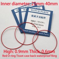 Customized Dia 25-40MM Red Gasket Ring Waterproof Gasket Fits Tissot Watch Case Back Cover T035 Couturier 1853 Case Ring Part