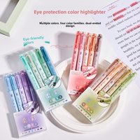 5Pcs/set Pastel Color Macaron Highlighter Pen Marker Pens Fluorescent Pen Drawing Highlighters Cute Stationery School Supplies