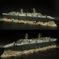 Aquarium Fish Tank Titanic Boat Ornament Landscape Decorations Shelter