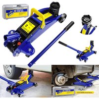BRIEFNESS Heavy Duty Low Profile Floor Jack 2 Ton, Hydraulic Trolley Jack Long Handle Wheels for Car Tire Repair, 4000lbs Lift