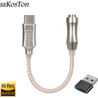 CX31993 USB DAC Audio Amplifier Type C To 3.5mm Headphone Amplifier 32bit/384kHz Digital Decoder HiFi Hi-Res Converter Adapter