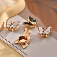 Fashion Rhinestone 3D Butterfly Cufflinks Elegant Brass Base Sleeve Button Vintage Shiny Button Cover Men Women