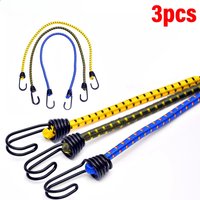 3pcs 60cm Elastic Bungee Cords with Hooks, 0.31-inch Thickness, Heavy-Duty Stretch for Securing Gear, Organizing Storage