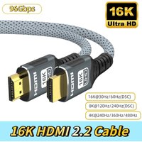 HDMI 2.2 Cable 96Gbps Bandwidth Support 8K@120Hz 4K@240Hz 2K@360Hz LIP Protocol for TV Monitor Game Console