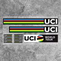 AliExpress NONE 9PCS/SET UCI Rainbow Stripe Cycling Stickers Waterproof Vinyl Decal for Bike Helmet Frame Decoration