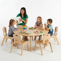 Montessori Wooden Table and Chair Set for Kids, Preschool Furniture for Daycare, Nursery Classroom Toddler Desk Set