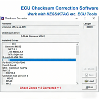 ECU Checksum Correction Software for ECU Bin. File Checksum Corrector Work with KESS KTAG MPPS More Tool for Volvo for BMW