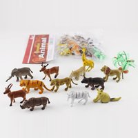 12PCS Mini Simulation Animal Figurines Multicolor Farm Animal Safari Animal Toys Insect Pet Cat PVC Rex Model Decoration Toys