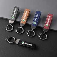 Leather Car Styling Keychain Key Holder Ring For Skoda Octavia MK2 MK3 2 3 A7 Fabia Karoq Kodiaq Superb Rapid Kamiq Scala Yeti