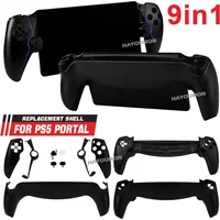 9IN1 Full Set Black Housing Case Cover Compatibl For PS5 Portal Handheld Replacement Premium Front Back FacePlate for PS5 Portal