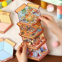 3D Landscape Stickers Set Cat Paradise Theme Stickers Handmade DIY Decorative Collage