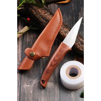 Wooden Handle Grafting Knife with Leather Sheath Suitable for Garden Grafting/Unpacking, Wood Handle Home Hand Gardening Tool