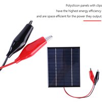 5W 12V Solar Cell with Clip Cable Solar Panel Charger Mini Small Solar Panel Module for Lamp Fan Pump for 9-12V Battery Charging
