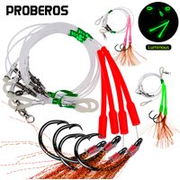 PROBEROS 2 pcs Sea Snapper Rig Fishing Rigs for Bottom Fishing Saltwater Leader Line Wire Design for Effectivecatching of Halibu