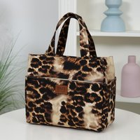 Large-capacity thickened fabric tote bag, lunch bag, storage bag, leopard print, shopping bag, miscellaneous bag, handbag