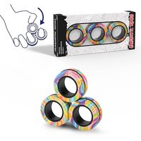 3pcs Fidget Toy Set Finger Magnetic Rings Colorful Adult Magnets Spinner Rings for Relieve Stress Anxiety Relief Therapy