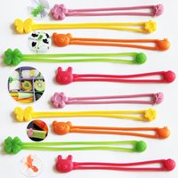 10pcs Multi-Purpose Silicone Rubber Strap Silicone Wrap Bands Bento Box Fixing Elastic Silicone Band Bento Case Bands
