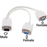 25cm 15Pin VGA Male To 2 Vga Svga Female Adapter Splitter Video Monitor Cable VGA Male to 2 Dual Female Adapter Splitter Cable