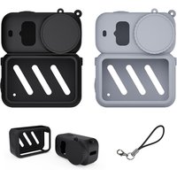 3Pcs/set Silicone Protective Case Lens Cap with Lanyard Soft Cover Full Protection Anti-scratch for DJI Osmo Nano