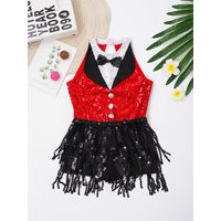 Girls Jazz Dance Performance Fringed Leotard Latin Dance Costume Kids Children Sequins Chacha Tango Dancewear Tassels Bodysuits